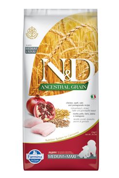 N&D LG DOG Puppy M/L Chicken & Pomegranate 12kg