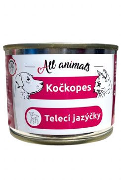 All Animals kočkopes konz. Telecí jazýčky 200g