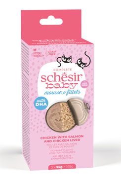 Schesir Cat konz. Baby Mix Texture kuře/losos 3x55g