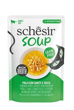 Schesir Cat kapsa Soup kuře/mrkev/dýně 40g