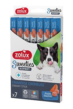 Pochoutka pes SWEETIES losos, kuře 7ks Zolux