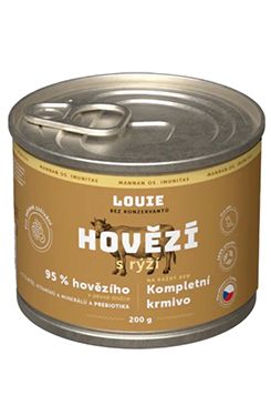 Louie Dog konz. Hovězí s rýží a prebiotiky 200g