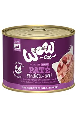 WOW Cat konz. Senior Paté drůbež s kachnou 200g