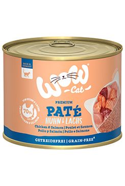 WOW Cat konz. Adult Paté kuře s lososem 200g