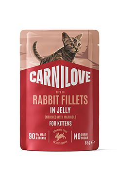 Carnilove Cat Pouch Jelly Rabbit+Marigold Kittens 85g