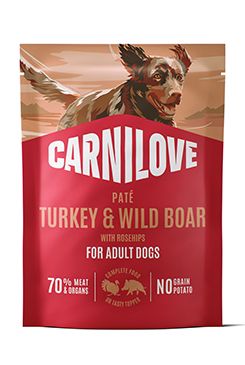 Carnilove Dog Pouch Paté Turkey&Wildboar+Ros.300g