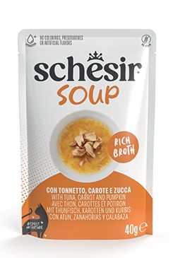 Schesir Cat kapsa Soup Tuňák s mrkví 40g