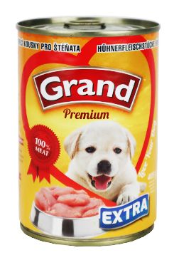 GRAND Dog konz. Premium Puppy kuřecí kousky 405g