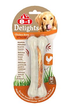 Pochoutka 8in1 Delights Chicken Bones Strong M/1ks
