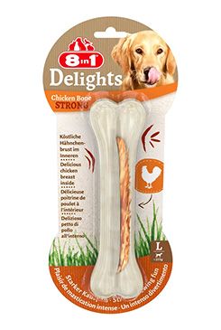Pochoutka 8in1 Delights Chicken Bones Strong L/1ks